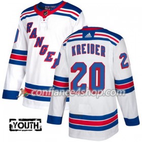 Adidas Maillot de Hockey New York Rangers Chris Kreider 20 2017-2018 Blanc Authentic - Enfant